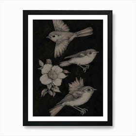 Birds And Flowers Art Print