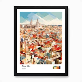 Seville, Spain, Geometric Illustration 3 Poster Art Print