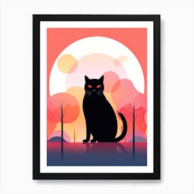 Black Cat In The Forest Art Print