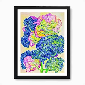 Kale 2 Fauvist vegetable Art Print