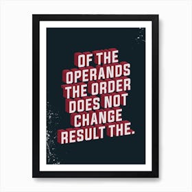 Operands the Art Print