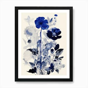 Blue Flowers 26 Art Print