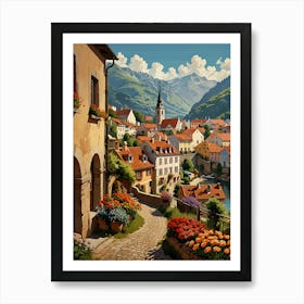 Village In Switzerland Art Print