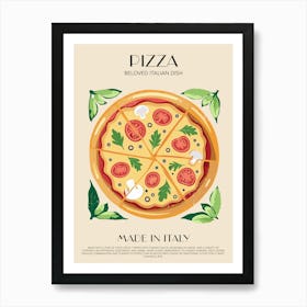 Pizza Print Kitchen Art Kitchen Poster Food Art Mid Century Modern Italy Art Print