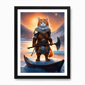 Viking Cat 1 Art Print