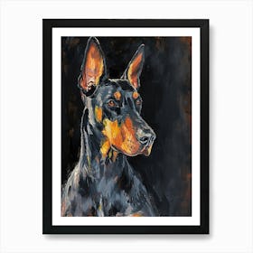 Doberman Pinscher Acrylic Painting 7 Art Print