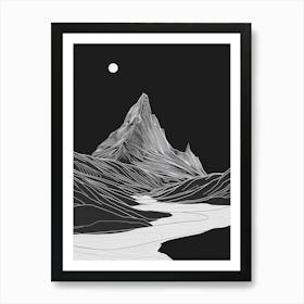 Ben More Mull Mountain Line Drawing 4 Art Print