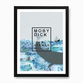 Book Cover - Moby Dick by Herman Melville Art Print