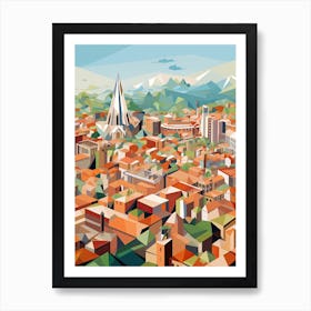 Milan, Italy, Geometric Illustration 3 Art Print