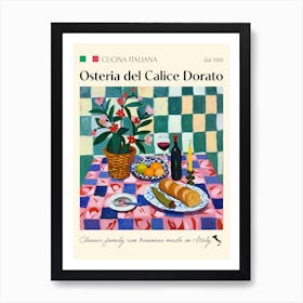 Osteria Del Calice Dorato Trattoria Italian Poster Food Kitchen Art Print