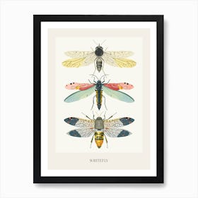 Colourful Insect Illustration Whitefly 5 Poster Poster