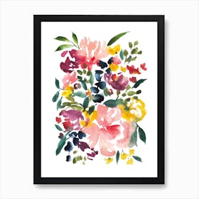 Abstract Flowers And Leaves Art Print