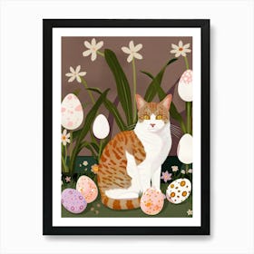 Cat And Easter Eggs 1 Art Print