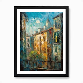 Window View Of Barcelona In The Style Of Expressionism 1 Art Print