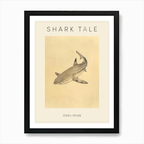 Zebra Shark Vintage Illustration 6 Poster Art Print