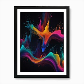 Abstract Paint Splashes Art Print