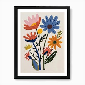 Painted Florals Asters 2 Art Print