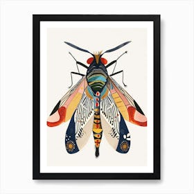 Colourful Insect Illustration Fly 5 Art Print