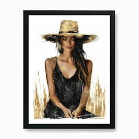 Woman In A Hat 61 Art Print