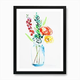 Flowers in vase Art Print