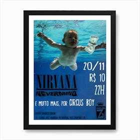 Nirvana Nevermind Muito Mais, Por Circus Boy Poster Art Print