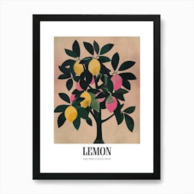 Lemon Tree Colourful Illustration 3 Poster Art Print