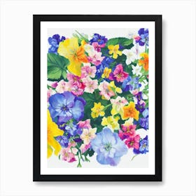 Delphinium Modern Colourful Flower Art Print