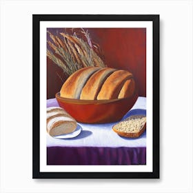 Amaranth Bread Bakery Product Acrylic Painting Tablescape Art Print