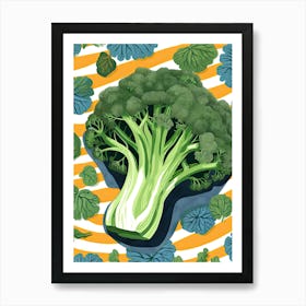 Broccoli Summer Illustration 4 Art Print