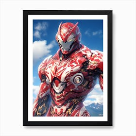 Red Robot Art Print