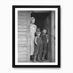 Mrs, Frank Moody With Two Of Her Seven Children On Their Eighty Acre Farm In Miller Township, Woodbury County Art Print