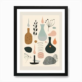 Abstract Objects Flat Illustration 5 Art Print