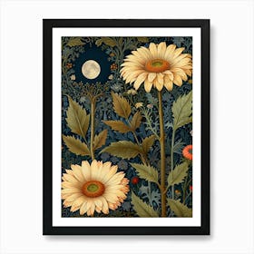 William Morris Moonlight In The Garden Art Print