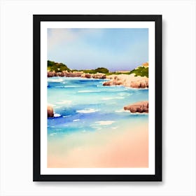 Cala Pregonda, Menorca, Spain Watercolour Art Print