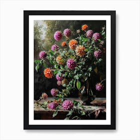 Baroque Floral Still Life Globe Amaranth 3 Art Print