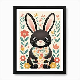 Floral Cute Baby Bunny Nursery (13) Art Print