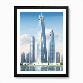 Shanghai World Financial Centre China Modern Travel Art Illustration Art Print