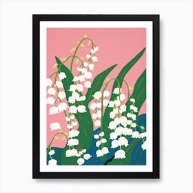 Lilies Of The Valley Flower Big Bold Illustration 1 Art Print