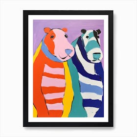 Colourful Kids Animal Art Hippopotamus 6 Poster