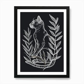 Ocicat Cat Minimalist Illustration 2 Art Print