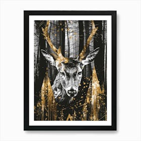 Deer In The Woods 19 Art Print