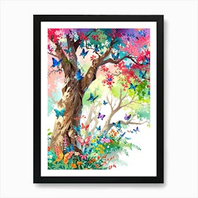 Butterfly Tree 2 Art Print