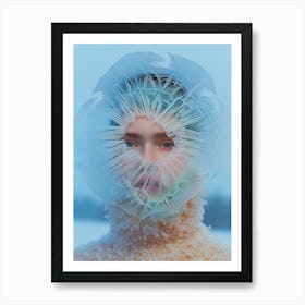 "Blue Sky Background: Ethereal Aesthetic Portrait" Art Print