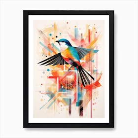 Bird Painting Collage Chimney Swift 3 Art Print