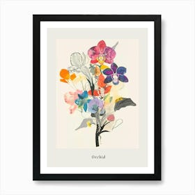 Orchid 1 Collage Flower Bouquet Poster Art Print