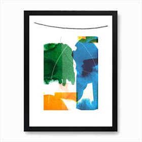 Abstract Blue Green Art Print