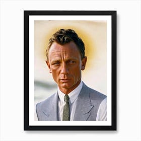 Daniel Craig Retro Collage Movies Art Print