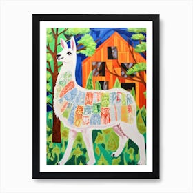 Maximalist Animal Painting Llama 4 Art Print