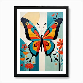 Modern Screen Print Butterfly I Art Print