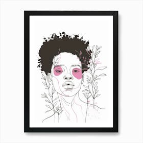 Girl With Pink Eyes 1 Art Print